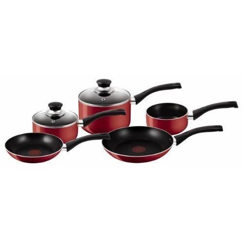 Tefal Bistro Batterie de cuisine Rouge 5 pièces…