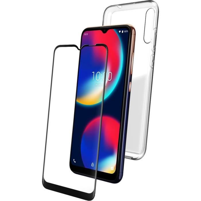 Coque rigide transparente + verre trempé Wiko pour View 4