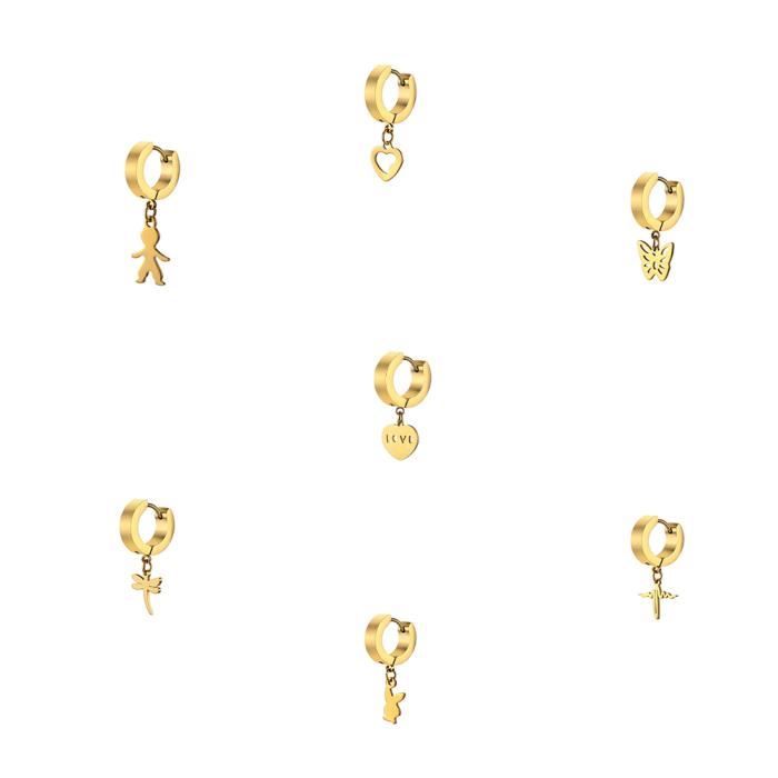 7 Pairs Gold Hoop Earrings Set for Women, 14k Gold Plated Cubic Zirconia Hoop Earrings Huggie Cuff Earrings Set for Women Girls Gift