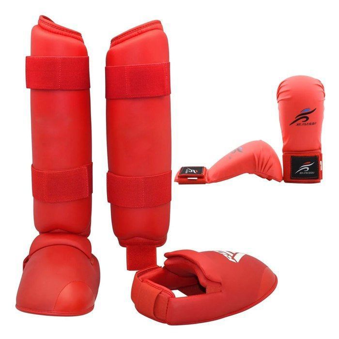 Ensemble Gants De Karaté Et Protège-Pieds Taekwondo LangRay - Équipement Arts Martiaux, Sac De Frappe, Kickboxing, MMA