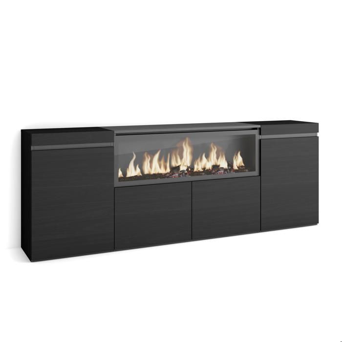 Buffet Bahut Enfilade Meuble de Séjour 208x35x75cm 1feu électrique XXL Noir RF3213 Buffet Bahut Enfilade Meuble de Séjour 208x35x75cm 1feu électrique XXL Noir RF3213