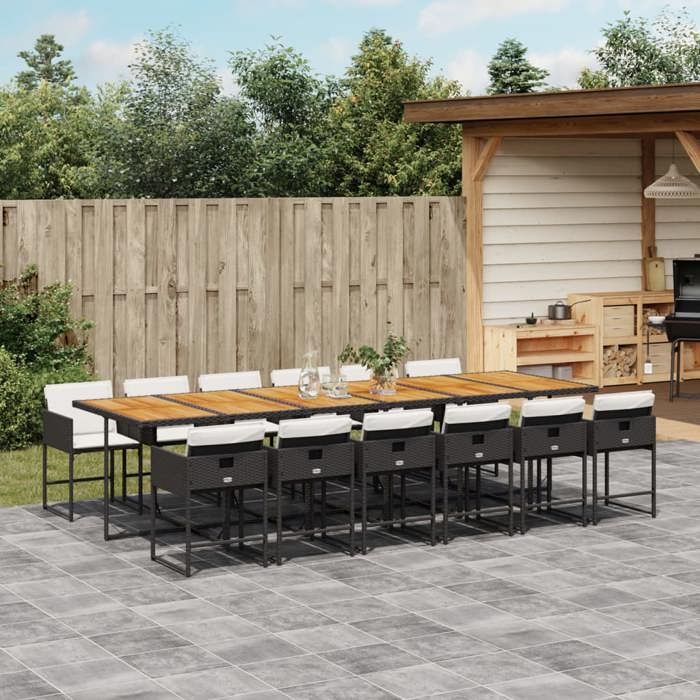 vidaXL Ensemble à manger jardin 13 pcs