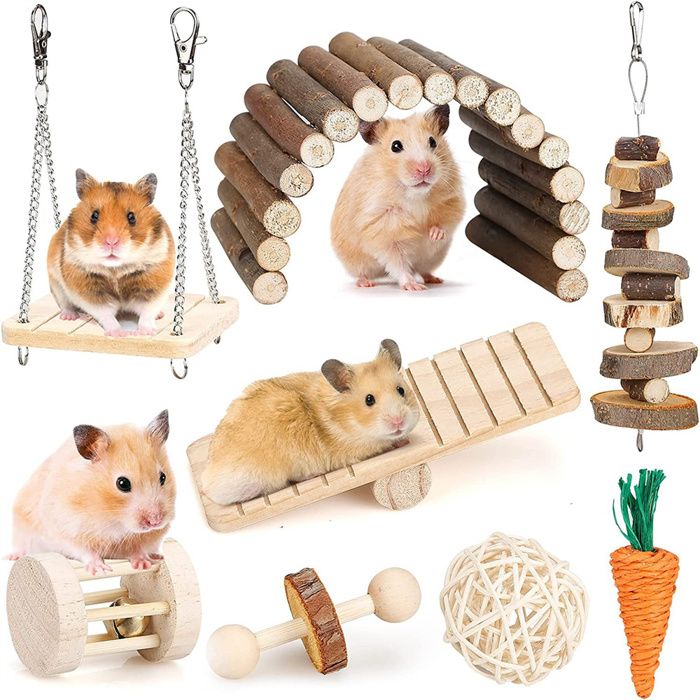 Comparer les prix de Ensemble de jouets à mâcher pour hamster, jouet molaire pour petits animaux
