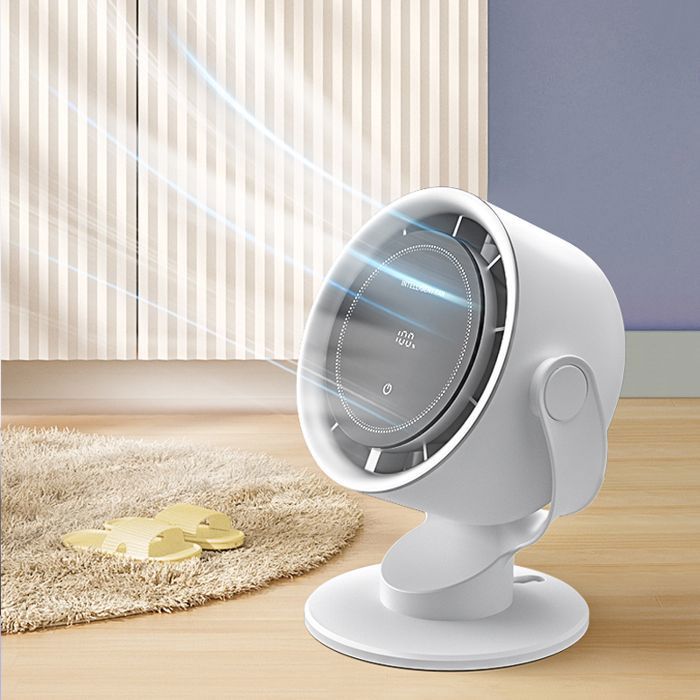 Mini Ventilateur Bureau Portable Turbo Réglable en Vitesse Batterie Rechargeable Affichage LED pour Maison Bureau Table - Bleosan