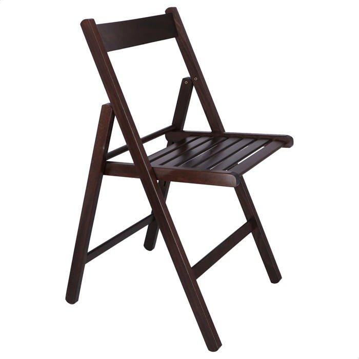 Chaise pliante - MUEBLEAR - 19021 - Bois massif - Wengé - 43 x 46 x 79 cm