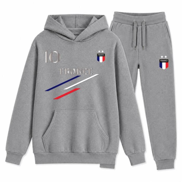 Survêtement Jogging Foot Mixte Enfant Gris – Ensemble Sport Inspiré de la France - Gris