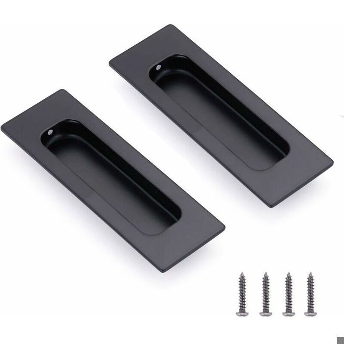 Poignée De Porte De Poche Professionnelle En Acier Inoxydable 304 - Montage Encastré - Pour Porte Coulissante à Poche (lèvre Améliorée, Nickel Satiné, 5