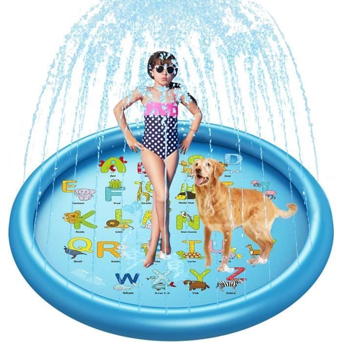tapis Jet D'eau, 170cm Tapis De Pulvrisation D'eau Pvc, Splash Pad Antidrapant, Jeux D'eau tapis Jet D'eau, 170cm Tapis De Pulvrisation D'eau Pvc, Splash Pad Antidrapant, Jeux D'eau