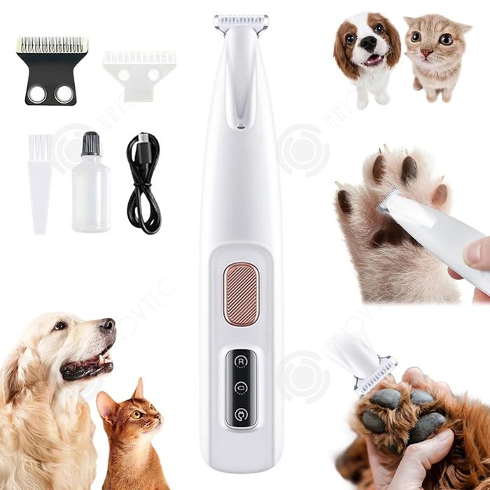 Meilleurs prix pour INN Tondeuse pour Chien 5W 16x3cm Tondeuse à poils danimaux rechargeable et étanche Soins des pieds Taille de petite surface blanc