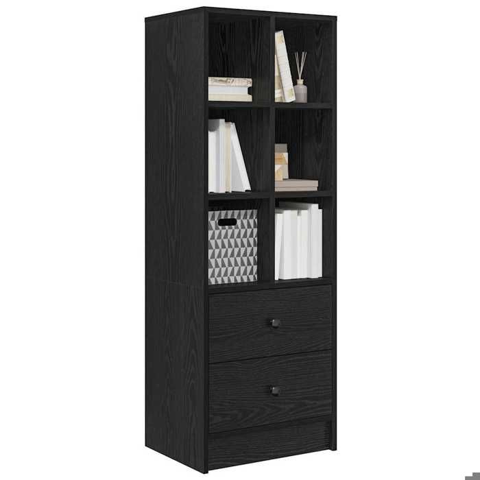 Buffet bas - JILI - Noir Haut Armoire - pour salon - Chêne noir 45 5 x 34 x 127 cm Bois dingénierie FR437