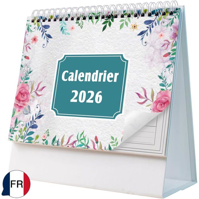Calendrier De Bureau 2026 Debout - 16 Mois D'Août 2025 à Décembre 2026, Format 25,4 X 21,1 Cm, Organisation Parfaite Pour Une Année Productive