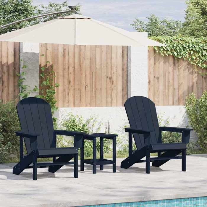 Chaises ergonomique - Magnifique Chaise moderne de jardin et terrasse 2 pcs Bleu marine 82x74x92cm Polyéthylène 82x74x92cm 2665