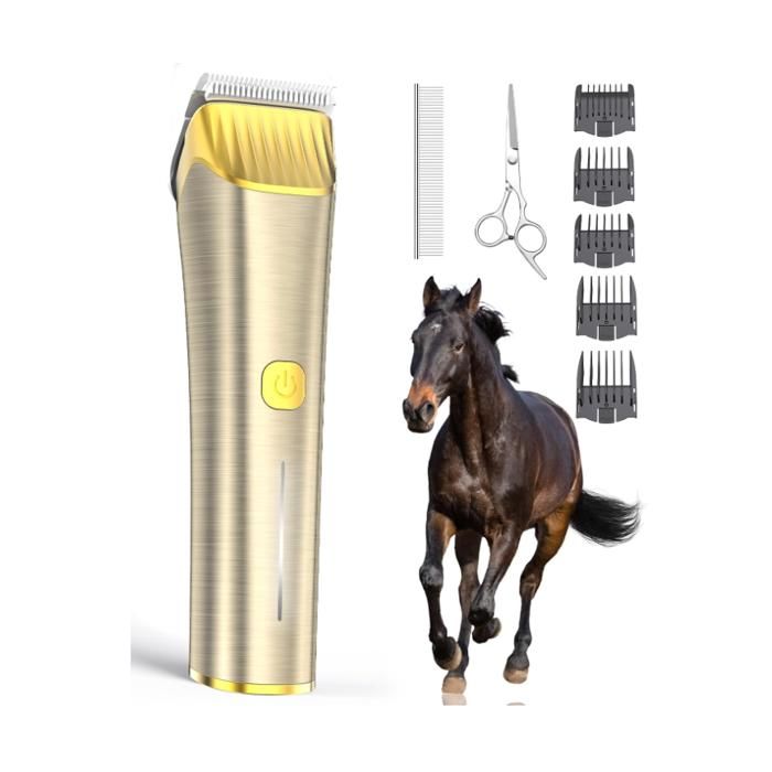 tondeuse sans fil pour chevaux professionnelle silencieuse robustes à 2 vitesses à faible bruit Conçu pour les chevauxs longs/épais