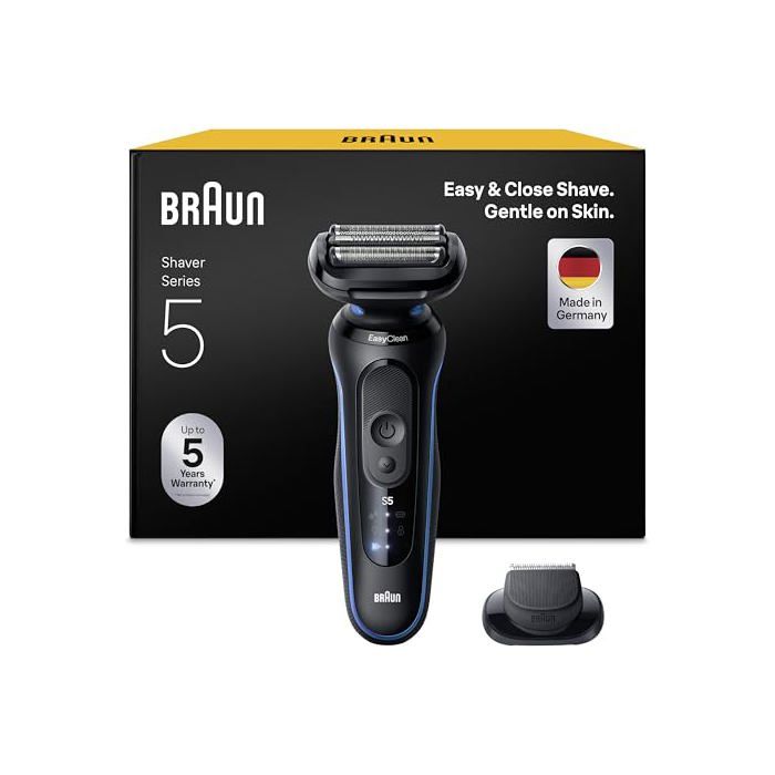 Rasoir électrique BRAUN Serie 5 52 B1200SI Lames flexibles Étanche Autonomie 50 min