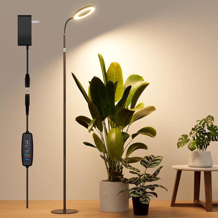 Lampe Plante Interieur Led Spectre Complet Réglable 10 Niveaux De Luminosité Minuterie 3/9/12H Lampe De Croissance Pour Plantes