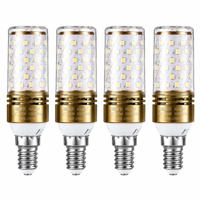 4PCS Ampoule LED Maïs E14 16W Spectre Complet Ra97 Sans Scintillement Anti Lumière Bleue pour Bureau Lecture Blanc Chaud 3000K