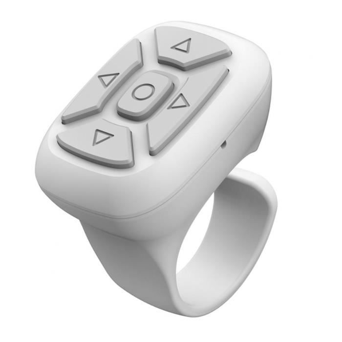 Télécommande Bluetooth - Anneau de défilement pour le bout des doigts - Pivot latéral - Déclencheur à distance - Bouton selfie - Pour iOS - Android - Pour Harmony OS (noir