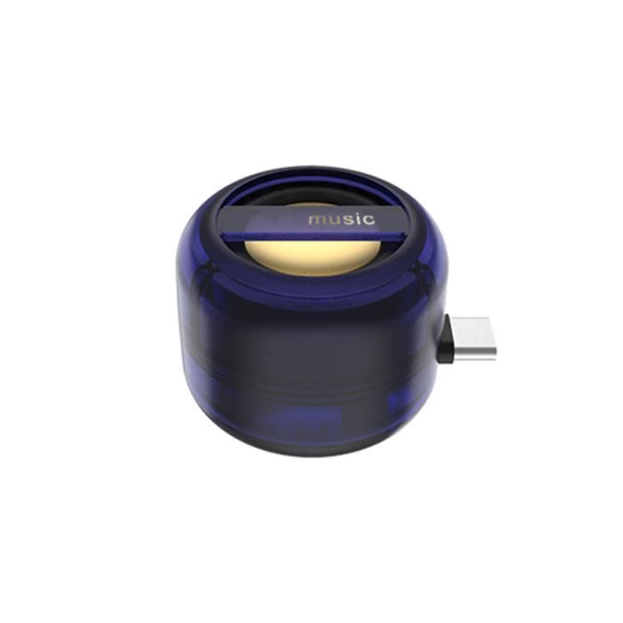 Mini Enceinte Portable Rechargeable - Son Hi-Fi, 9x9x9 Cm, Bleu, Compatible PC Et Téléphone - 6