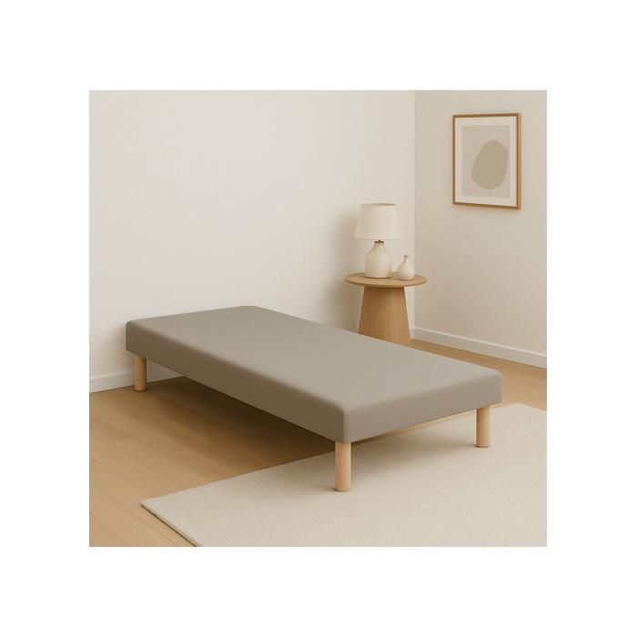 SOMMIER TAPISSIER GRIS 140x200 cm FABRICATION FRANÇAISE ARTISANALE PIEDS OFFERTS HAUTEUR avec PIEDS 27 cm