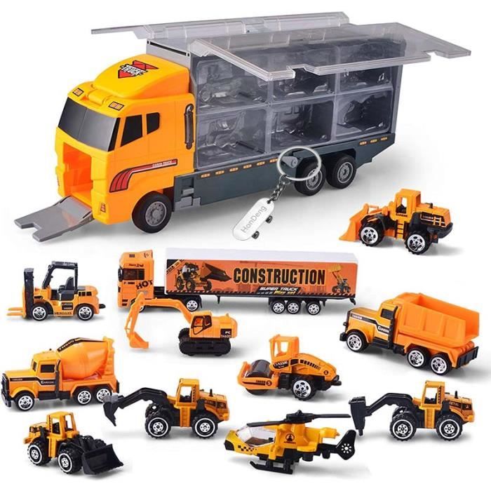 Camion Transporteur De Petites Voitures 11 En 1 Moule Sous Pression Voiture Jouets Ensemble Pour Enfant Cdiscount Jeux Jouets