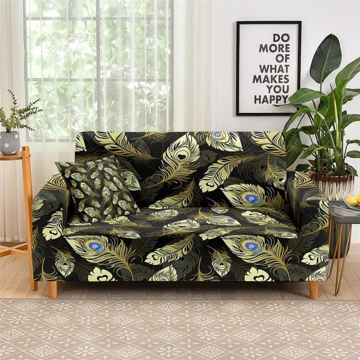 Housse De Canapé Stretch Surwin - Protection Anti-poils Et Griffures - 2 Places 145-185cm - Vert Cyprès