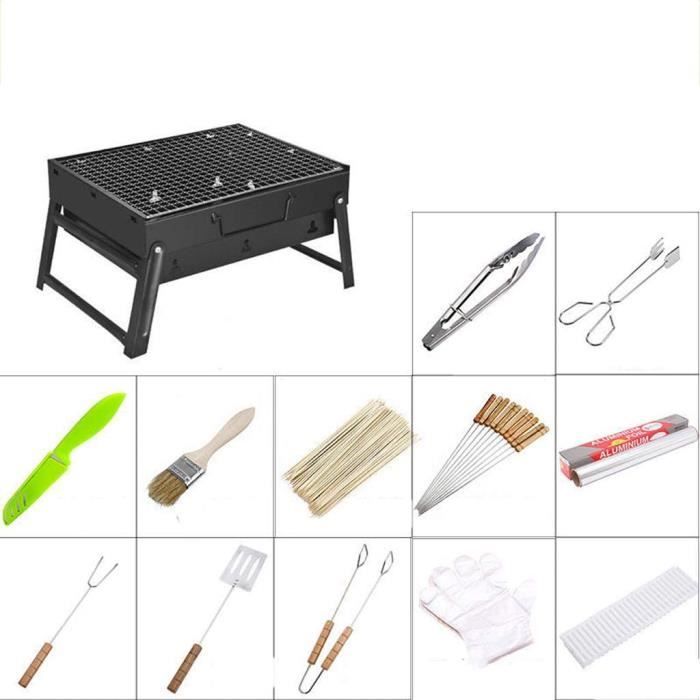 Barbecue Vertical à Charbon Sans Fumée - 26 Brochettes, Acier Inoxydable, Portable Pour Camping, Jardin