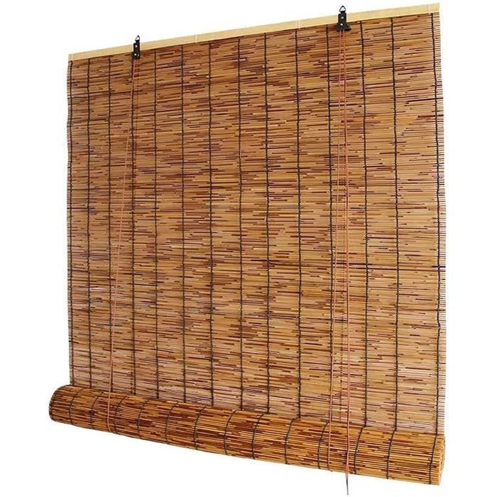 Store en Bambou Naturel,Store Enrouleur en Roseau Exterieur,Store