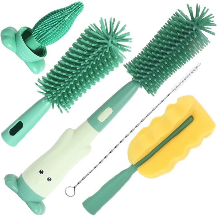 Goupillon Biberon Silicone 4 en 1 Ensemble Brosse Biberon Bébé avec 2  Goupillon Nettoyage Biberons, Brosse Tétine et Brosse Paille - Cdiscount  Puériculture & Eveil bébé