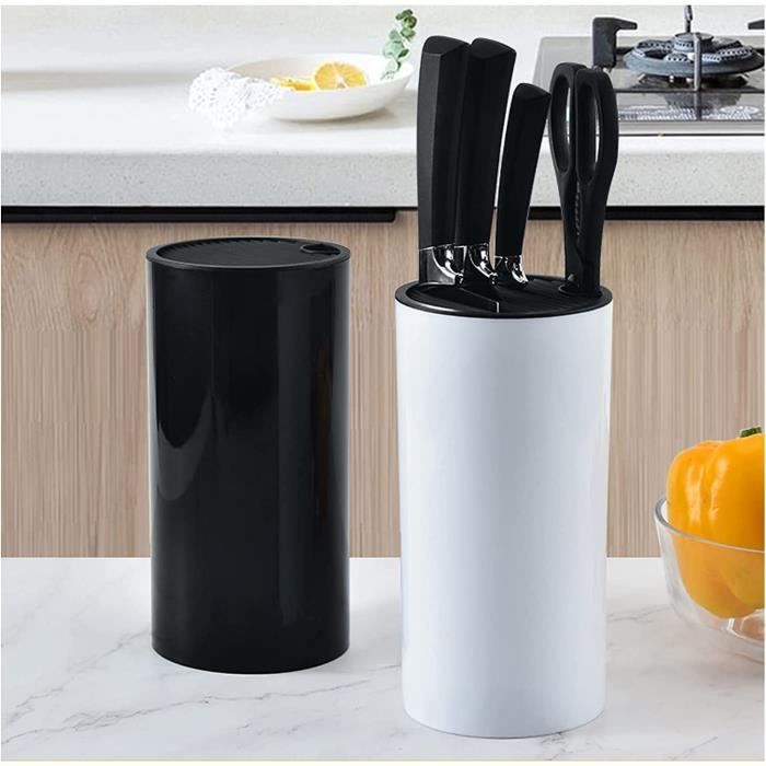 Porte-Couteaux Universel Sans Couteaux – Support Noir XXL, Rangement Stable Pour Tous Couteaux & Ciseaux De Cuisine