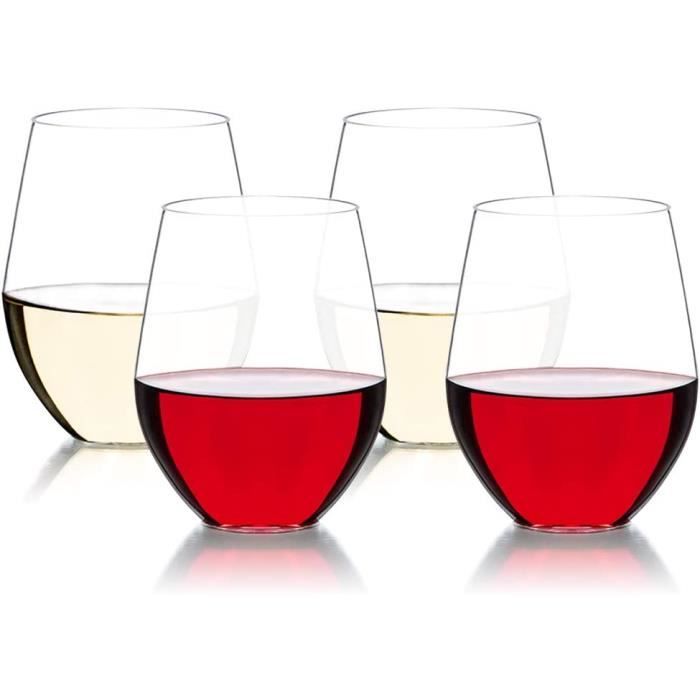 Verres à Vin Incassables En Tritan – Lot De 4, 440 Ml – Sans BPA, Transparents Comme Du Verre – Pour Fête, Pique-nique, Famille Avec Enfants - 6