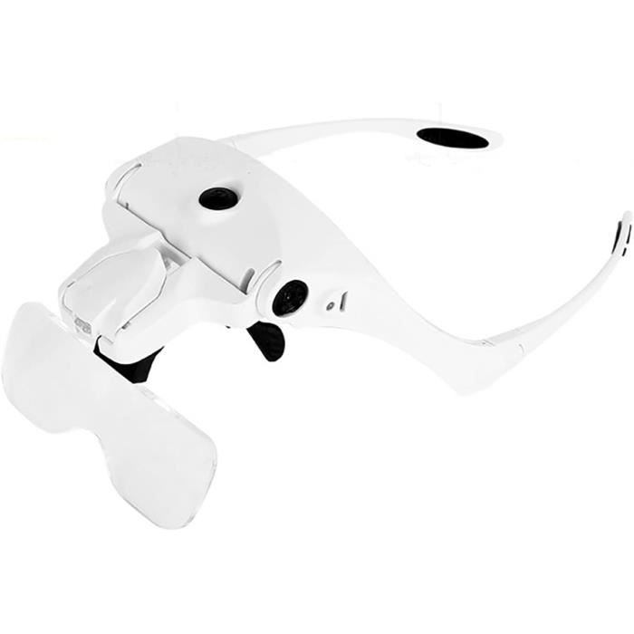 Loupe Mains Libres Avec Lumière LED - Grossissement X5, Lentille 16 Cm, Rechargeable USB-C - Pour Lecture Et Travaux Précis