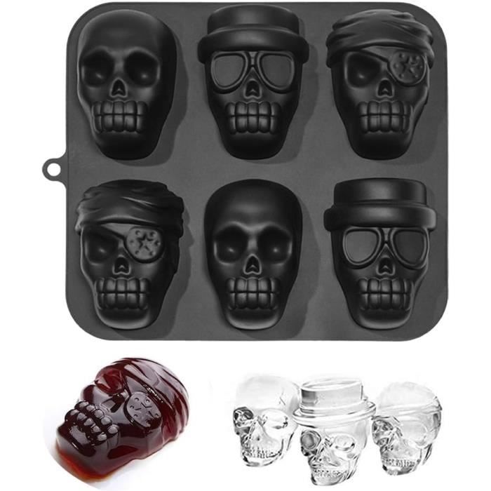 Moule A Glacon Halloween 1 Moule En Silicone En Forme De Tête De Mort Pour Fondant, Gâteau, Chocolat, Argile, Résine, Travaux Manuels Moule Tete De Mort Gateau