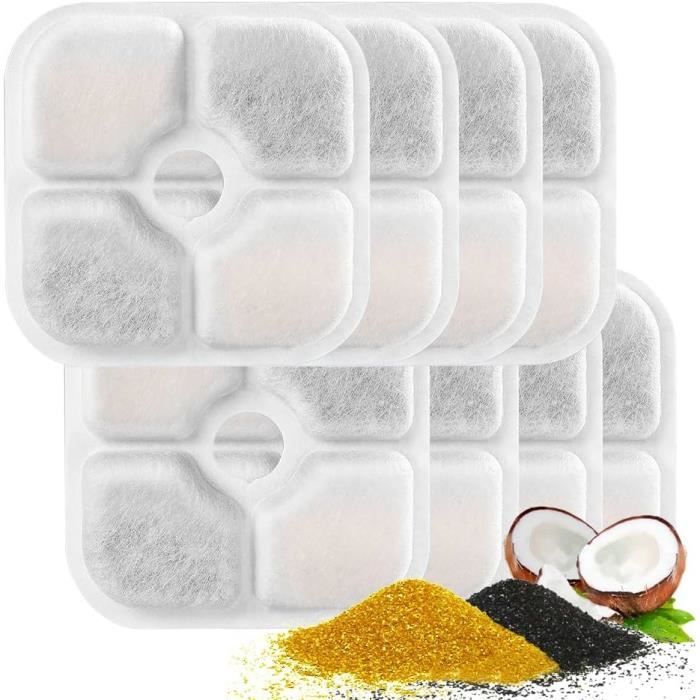 Lot De 6 Filtres De Rechange Pour Fontaine à Eau Chat - Compatible Distributeur 3 L - Triple Filtration