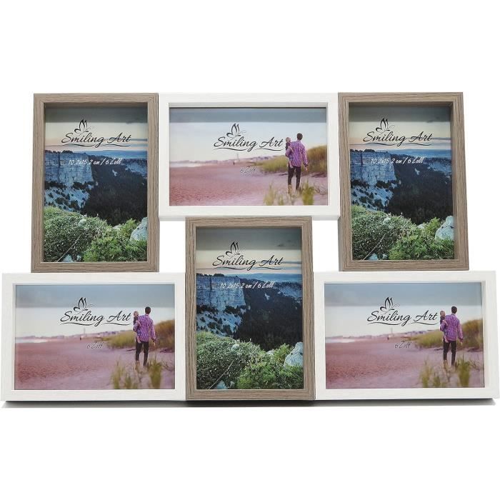 Cadre photo Collage pour 6 photos, collage de photos en bois MDF avec — free download