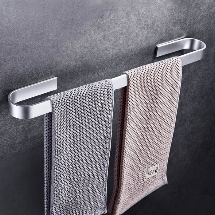 Porte serviettes mural Porte serviettes auto-adhésif pour salle de bain cuisine-40 cm sans perçage-2 pièces