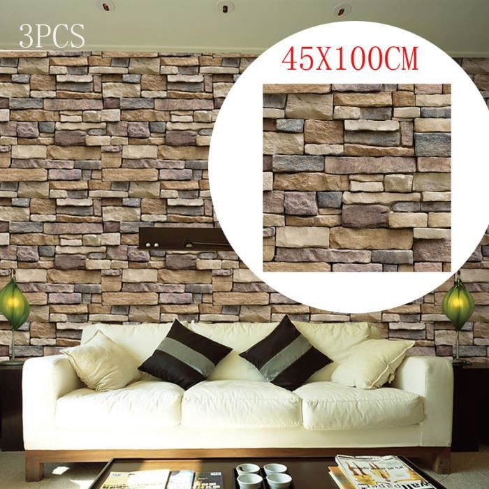 Papier Peint 3d Brique Pierre Effet Rustique Autocollant Mural Auto Adhesif Decor A La Maison Ub391 Cdiscount Bricolage