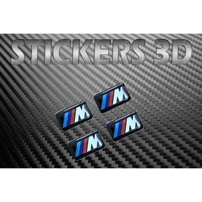 4x Stickers 17x9mm M Power Bmw Logo En 3D Autocollant Doming résiné M-tech Bmw