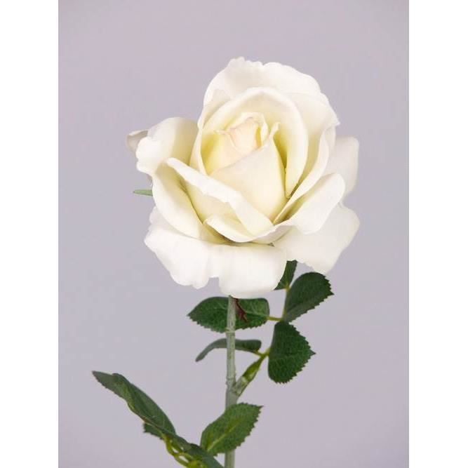 Fleur coupee synthetique rose blanche tige 37 cm - h - Cdiscount Maison