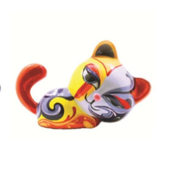 Statue De Chat Multicolore En Resine Pour Collection Ou Decoration Longueur 17 Centimetres Achat Vente Statue Statuette Cdiscount