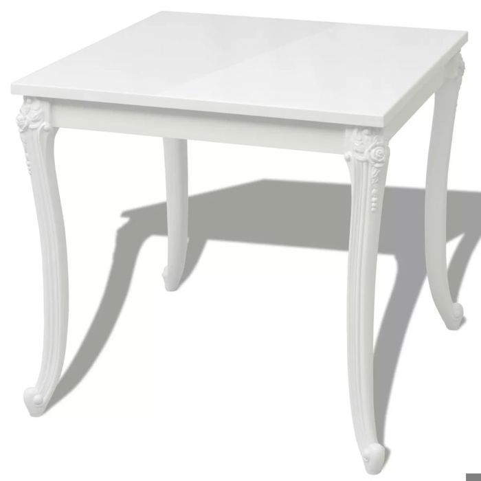 table de salon salle a manger design 80 cm laquee blanche