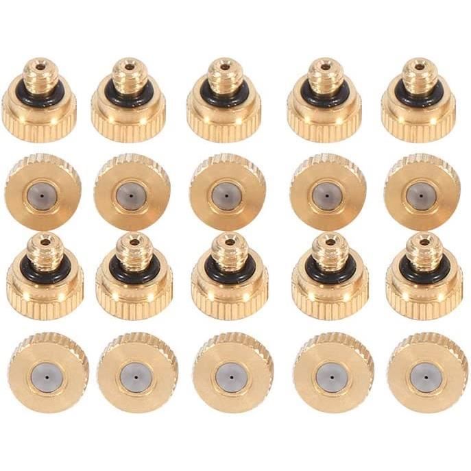 20PCS Buse Brumisateur Basse Pression Buse de Système de Brumisation, Outil de pulvérisation agricole Atomiseur Buse anti-gouttes pour Système Refroidissement Extérieur, Connexion 6mm ( Size : 0.2mm