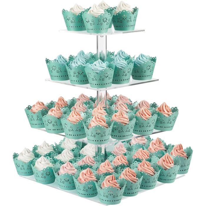 Présentoir à Cupcakes 6 Étages En Acrylique - 51 Cm - Transparent Et Réutilisable - Pour Mariage, Anniversaire