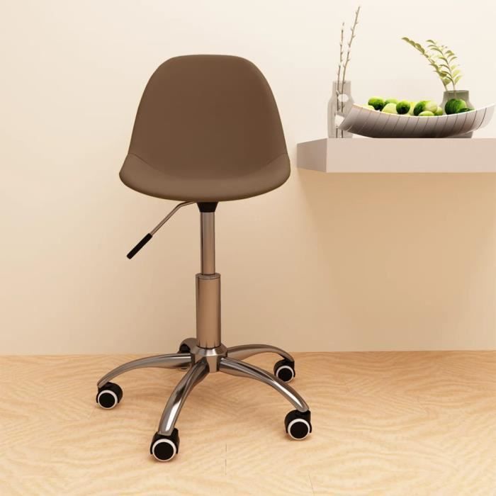 jili* fauteuil de bureau scandinave réglables hauteur marron tissu[2125]