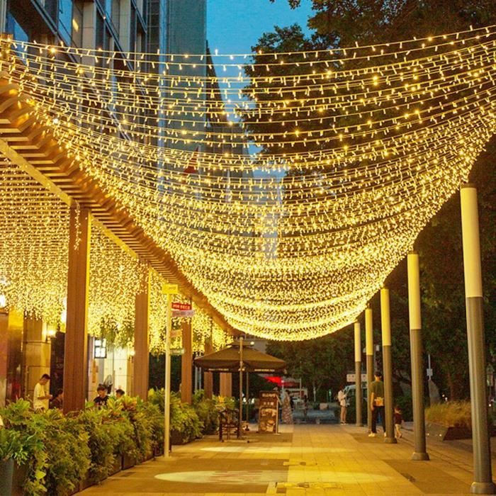 Guirlande Lumineuse 2x12M 120LED - Piles, Étanche IP65, Blanc Chaud, Intérieur/Extérieur