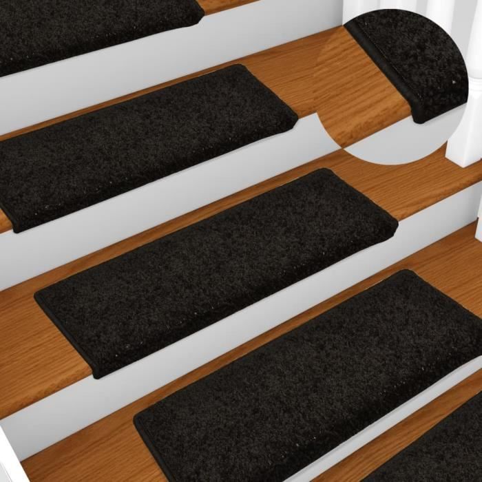 lot de 15 tapis d escalier marchette escalier 65x25 cm noir cdiscount maison