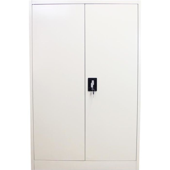 Armoire De Bureau Meuble Casier De Rangement Metallique Gris