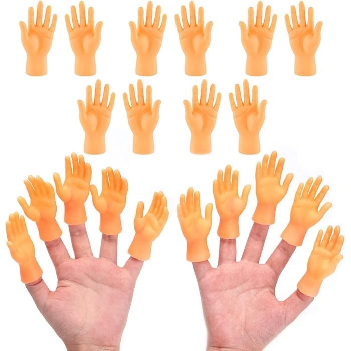 CreepyParty Lot de 8 petites mains pour les doigts Novelty Marionnettes à  doigts en caoutchouc Drôle Mini mains Set Tiktok Jouet