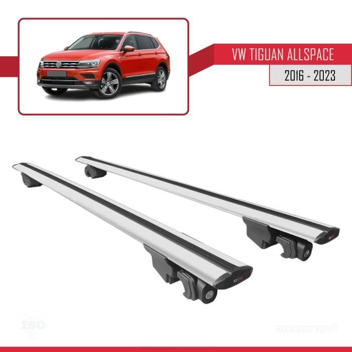 Pour VW Tiguan Allspace 2016-2023 HOOK Barres de Toit Railing Porte-Bagages  de voiture Avec verrouillable Alu Gris - Cdiscount Auto