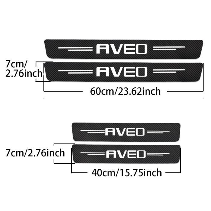 4 Autocollants Protection Seuil De Porte Voiture - Compatible Kia Rio 2006-2021, Fibre Carbone Bleu, Anti-rayures