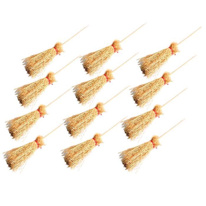 Lot de 10 balais de sorcière miniatures, décoration féérique, balai cannelle, outils de balayage, balais d'angle